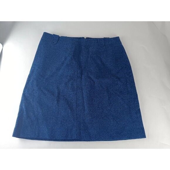 Talbots Skirt Womens Size 10 Pencil Straight Wool Blend Career Classic Zip Blue - Picture 1 of 6